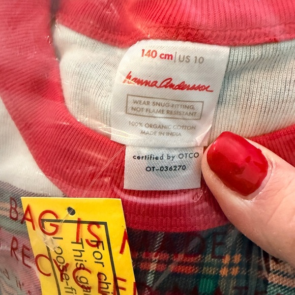 Hanna Andersson Red and White Plaid Kids Pajama Set - Picture 2 of 5